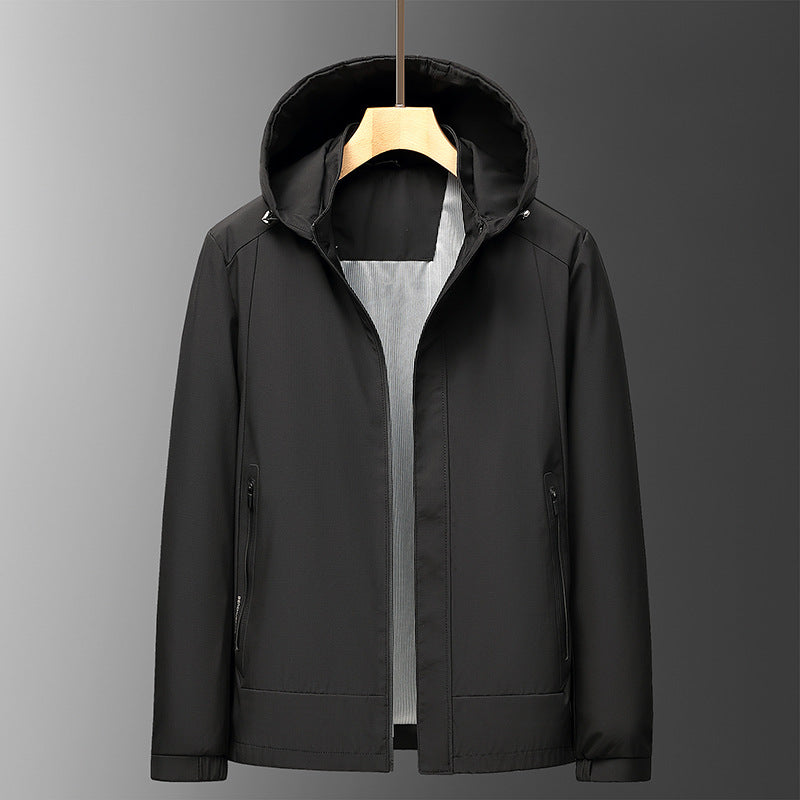 Veste À Capuche Homme Nordisk Flair Coupe Décontractée Imperméable Poches Zippées Poignets Côtes