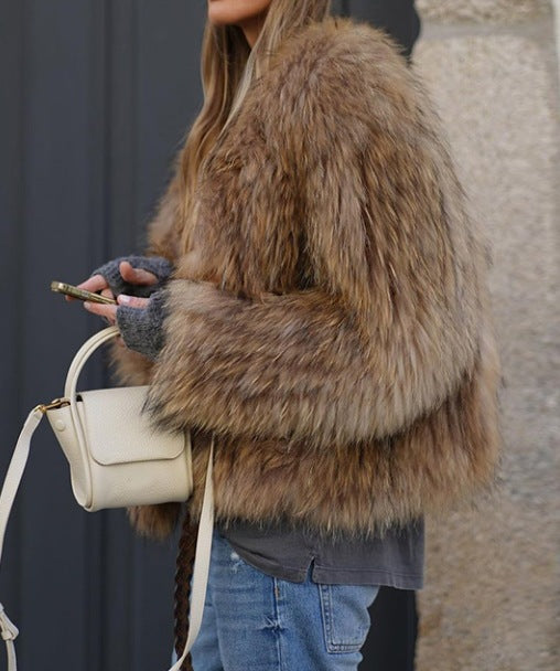 Damen Kunstfelljacke im eleganten und flauschigen Design Amawinc