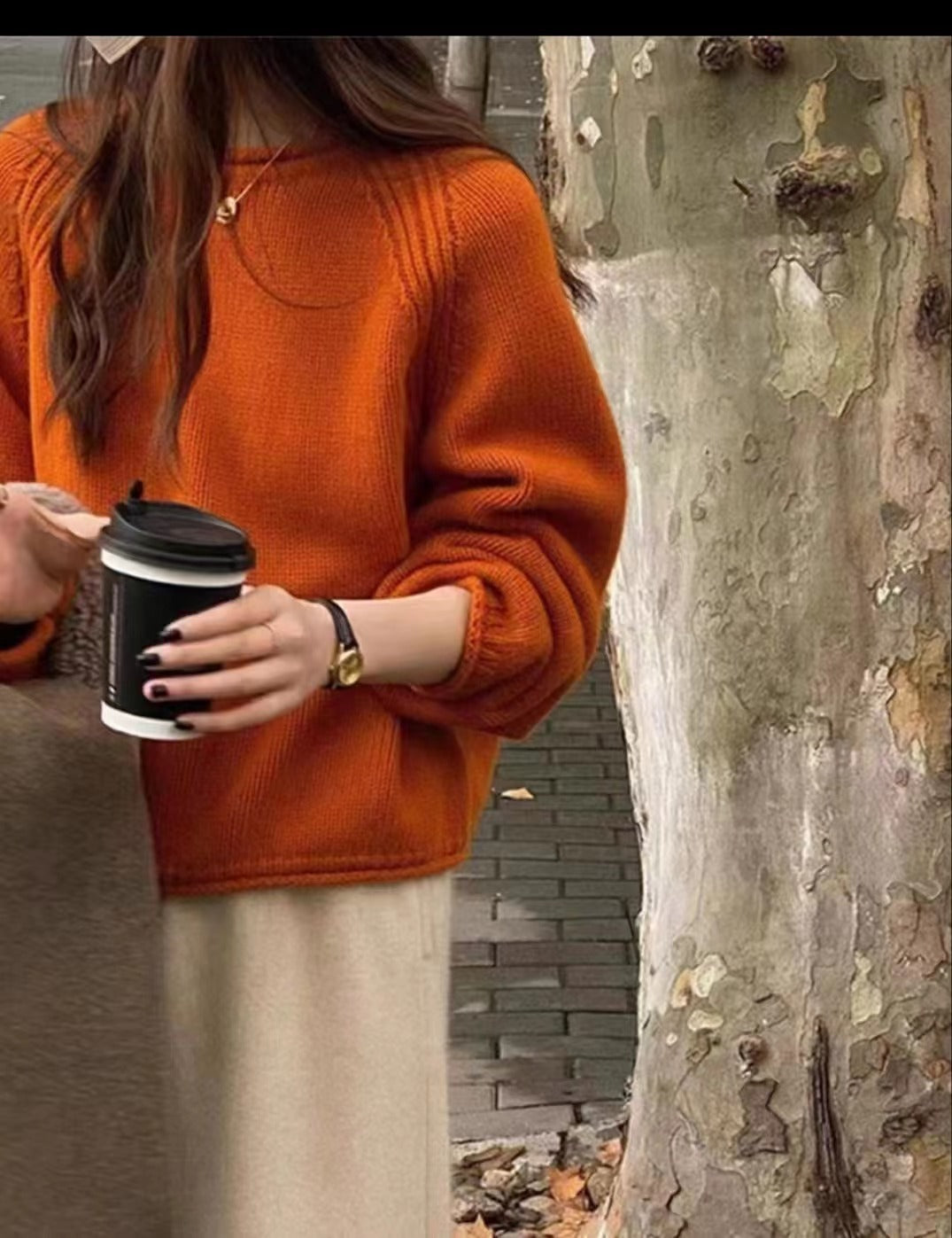 Damen gemütlicher Strickpullover mit lässigem Schnitt und luftigen Ärmeln Amawinc