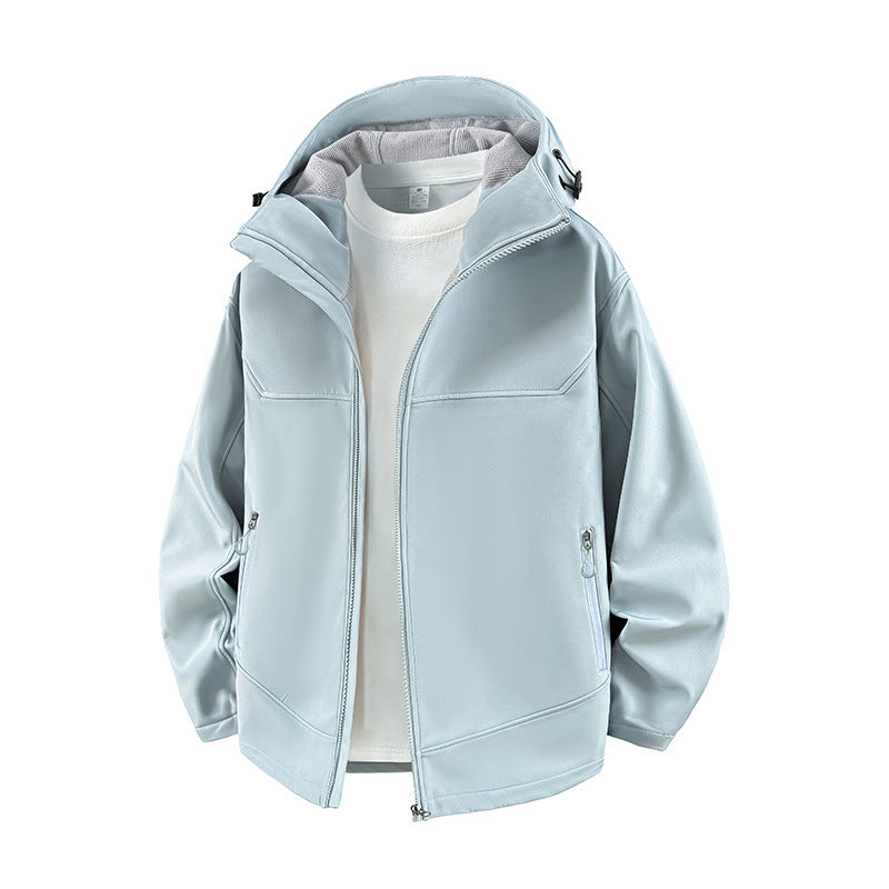 Damen Modische Übergangsjacke mit hohem Kragen und funktionalen Reißverschlusstaschen Amawinc