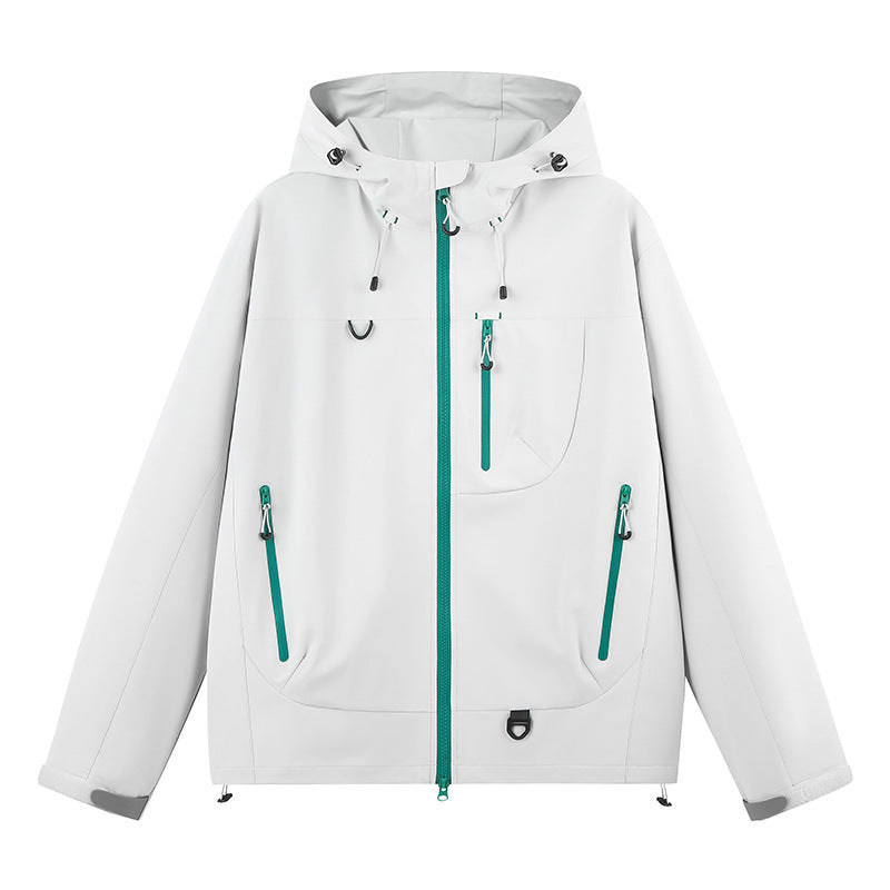 Damen wasserabweisende Outdoor-Jacke mit verstellbarem Kapuzenkragen Amawinc