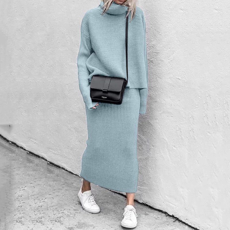 Natalie Ensemble Pull Pour Femme Et Jupe À Côtes Confortable Pour La Maison Et Détente Élégante