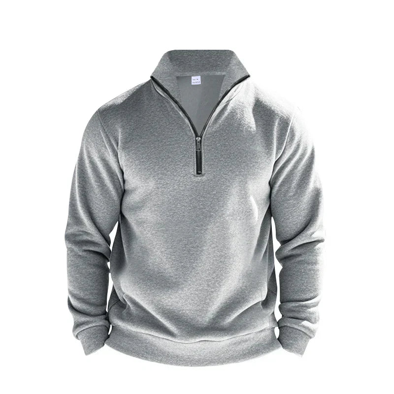 Pull Demi Zip Pour Homme En Tricot Brossé Confort Décontracté Avec Col Montant Nordisk Flair
