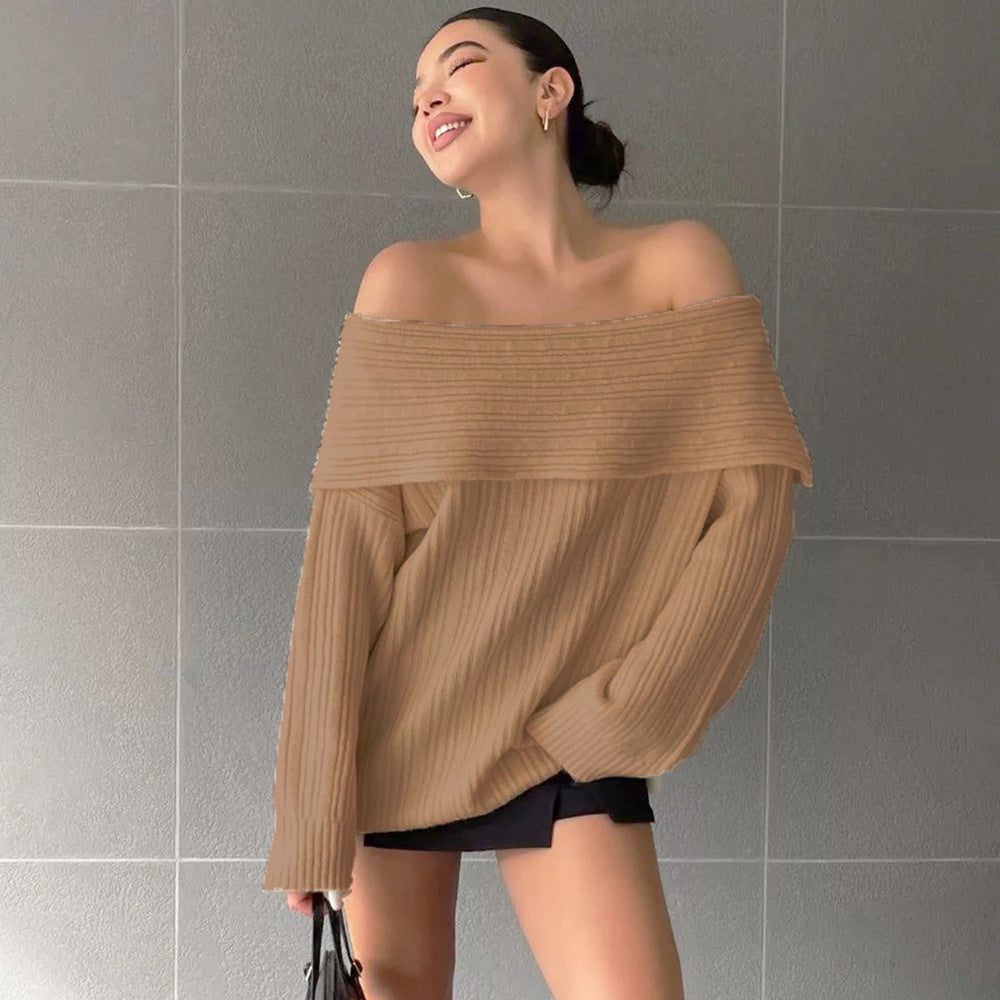 Damen Oversized Strickpullover Amawinc