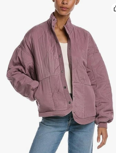 Damen modische Steppjacke mit hohem Kragen Amawinc