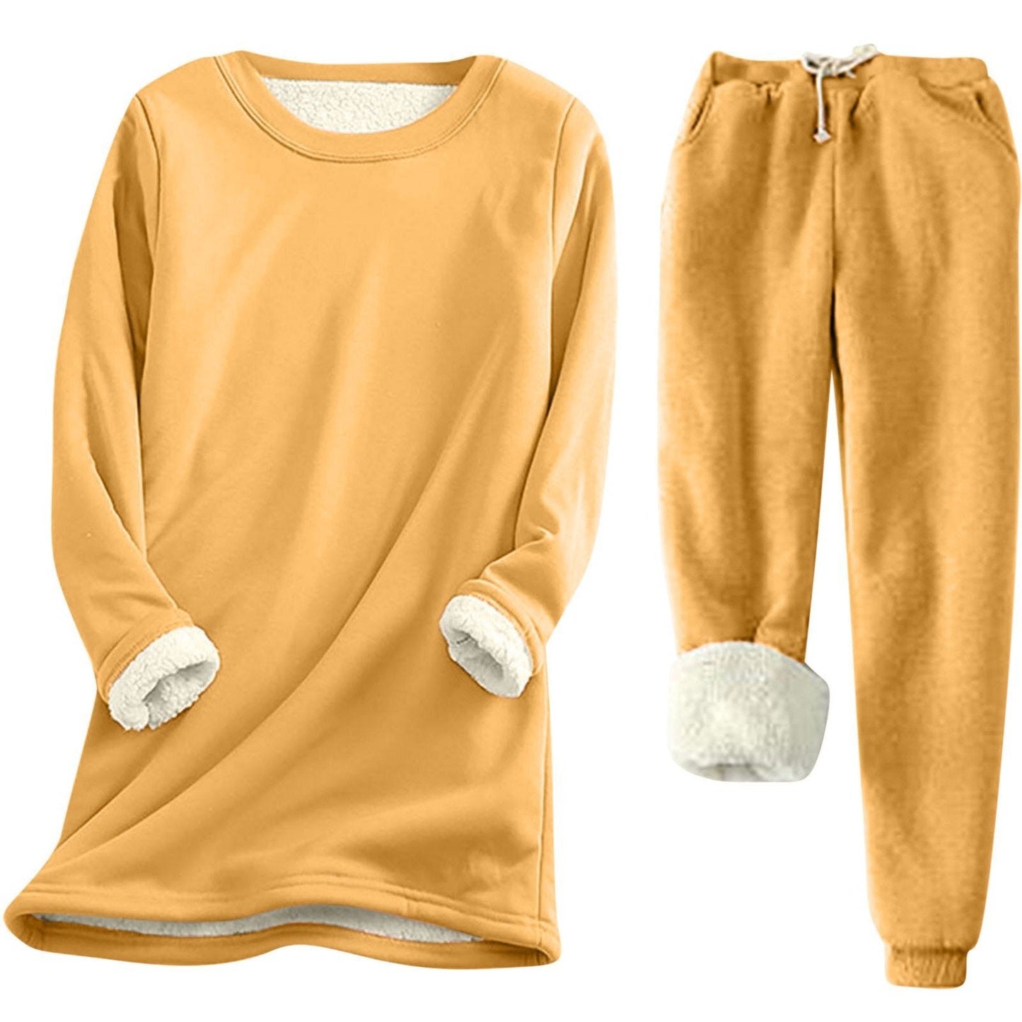 Damen Freizeit Sweatshirt-Set mit kuscheligem Innenfutter und lässiger Passform Amawinc