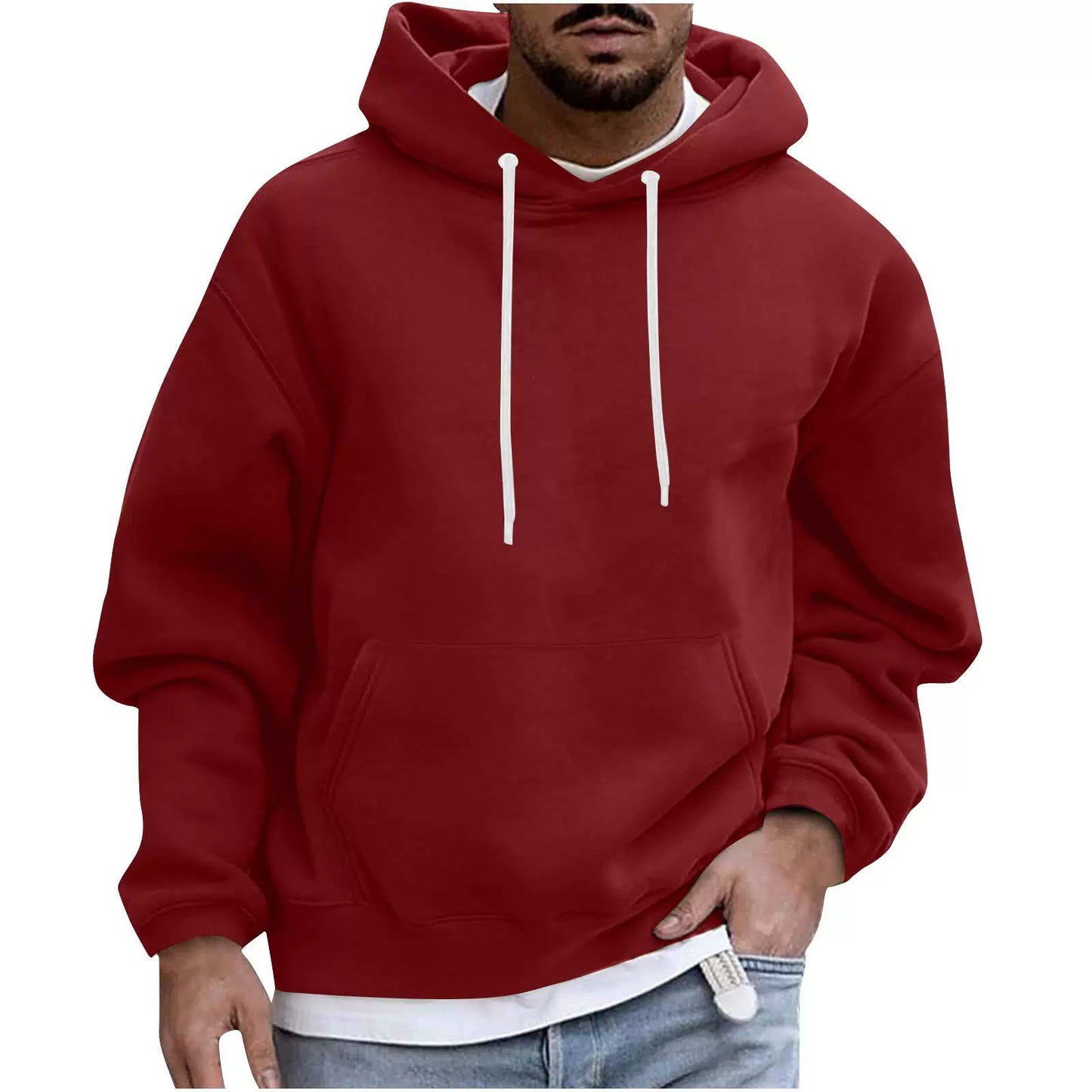 Homme Hoodie Polaire À Capuche Nordisk Flair Coupe Décontractée Poche Kangourou Ourlet Côtélé