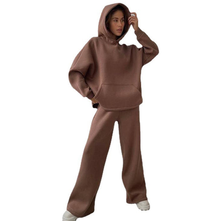 Damen lässiges und oversized Hoodie-Set mit weit geschnittenen Hosen Amawinc