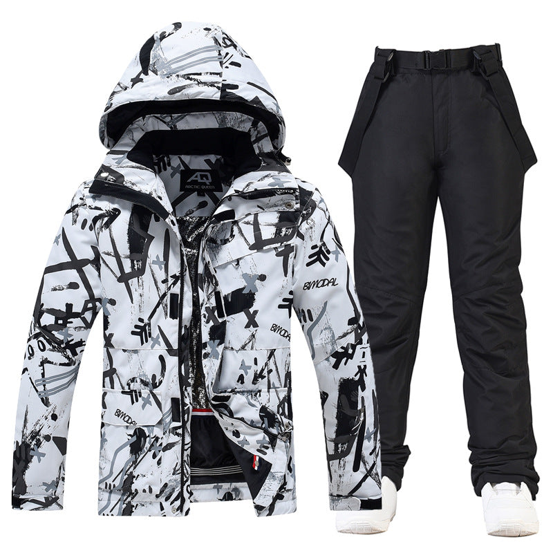 Combinaison De Ski Pour Homme À Capuche Avec Salopette Et Bretelles Coupe Décontractée Et Imperméable Pour Hiver