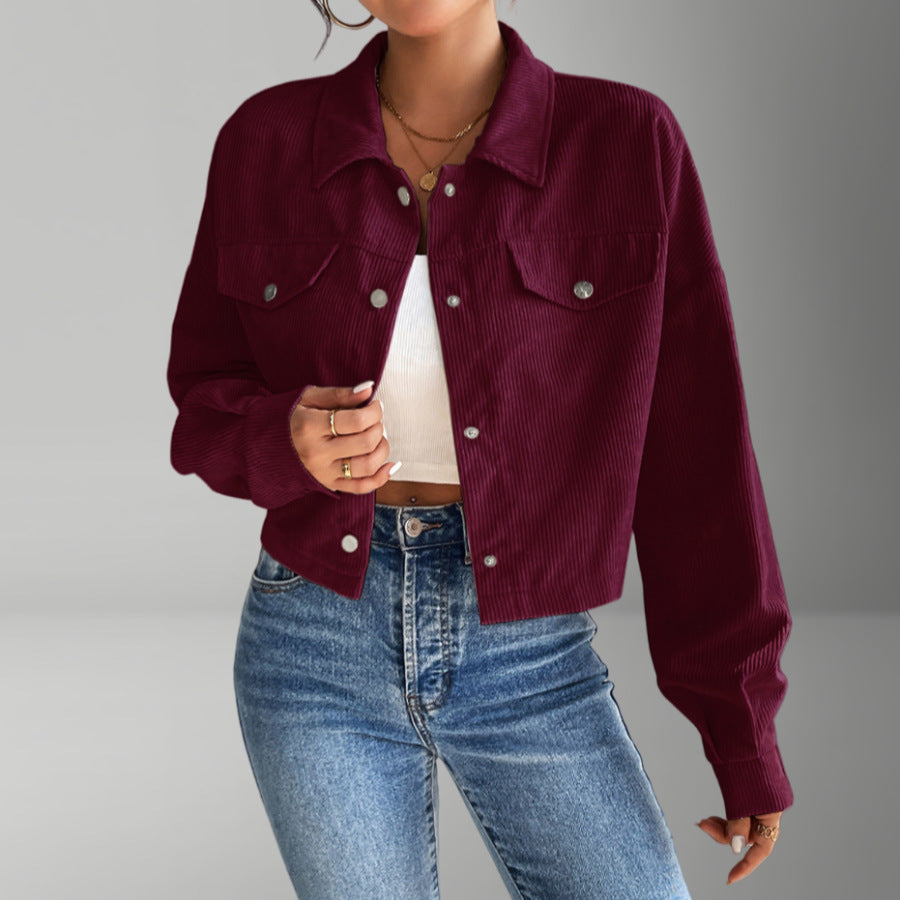 Damen Kurzjacke aus cordartigem Material Amawinc