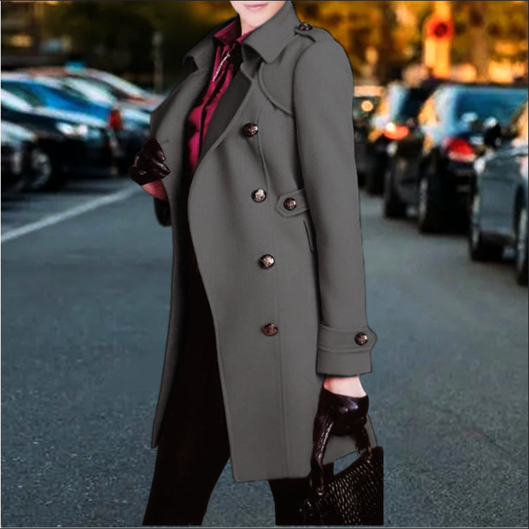 Damen trenchcoat mit doppelter Knopfleiste Amawinc