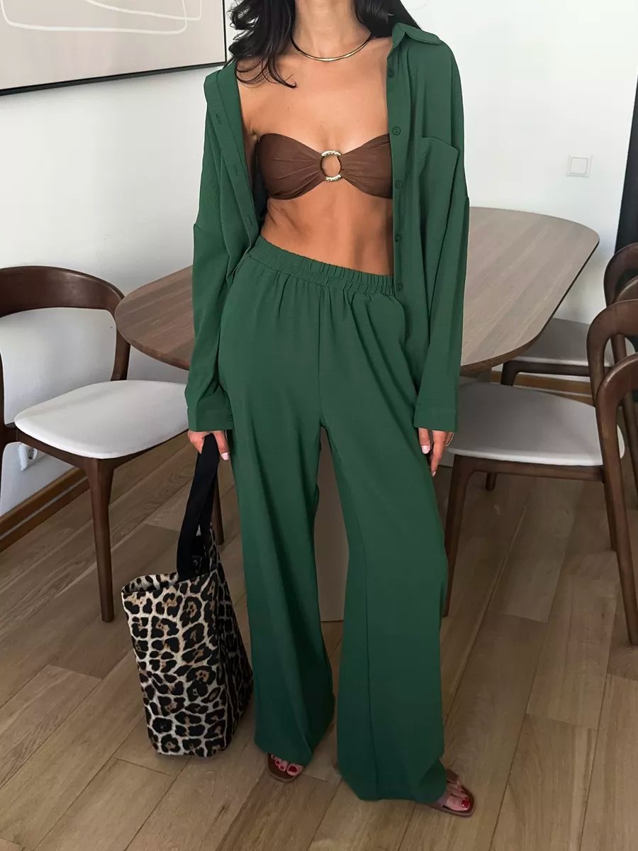 Damen lässige Bluse im Oversized-Stil mit Taschen Amawinc