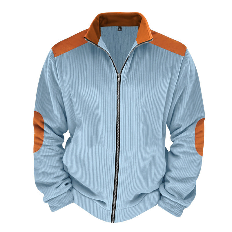 Veste Matelassée Homme Zip Avant Texture Côtelée Détails Contrastants Coupe Regular