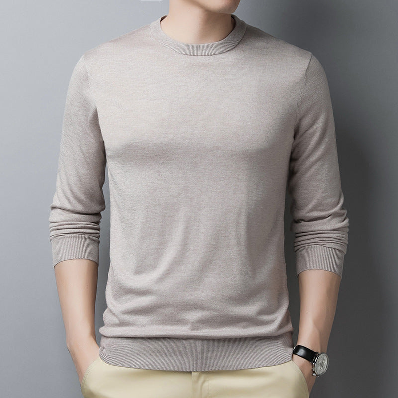 T Shirt Homme Manche Longue Slim Fit En Mélange Soie Laine Avec Col Et Poignets Côtes Nordisk Flair