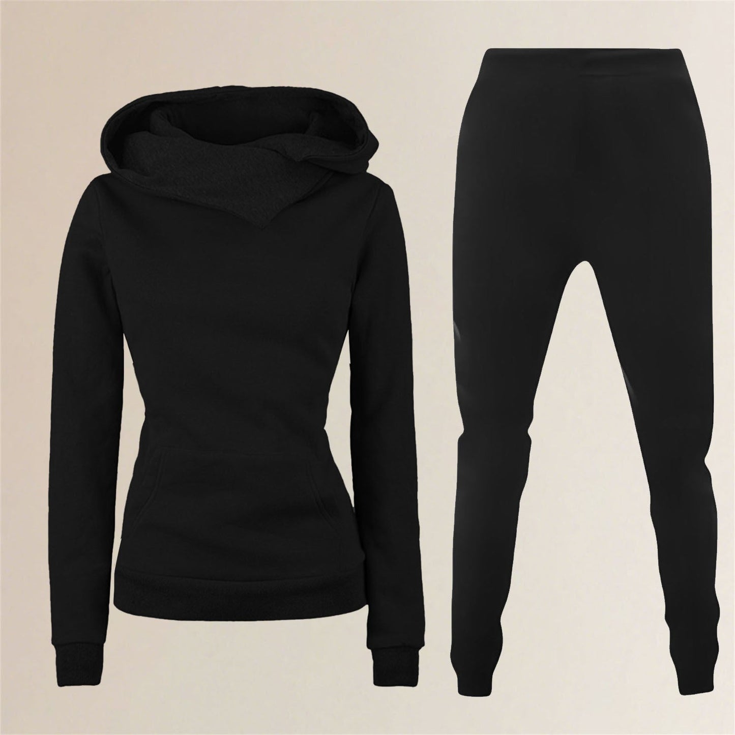 Damen Kapuzenpullover und Sporthose Kombination Amawinc