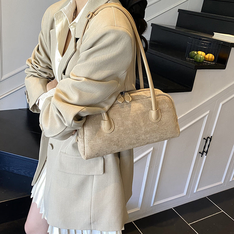 Sac Denise Mini Top-Handle Amawinc Petit Sac À Main Compact Pour Toutes Saisons En Faux Suède Avec Cuir PU