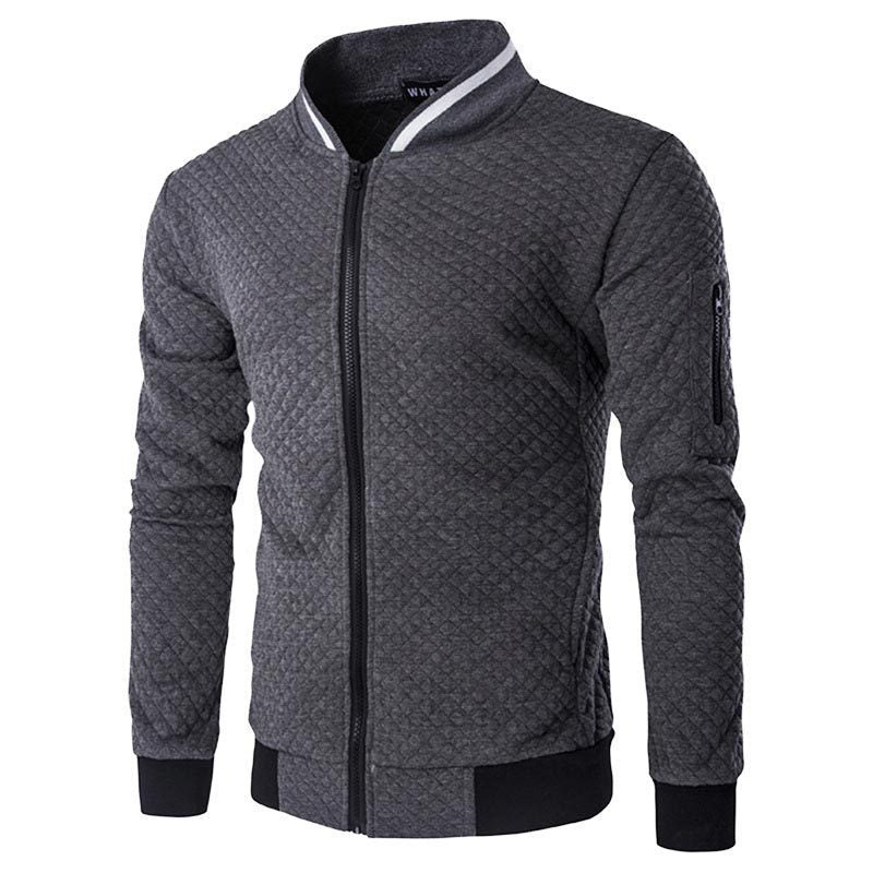 Veste Bomber Matelassée En Mélange Coton À Fermeture Éclair Devant Coupe Slim Et Bordures Côtelées