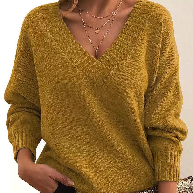 Avery Pull Encolure V Décontracté Tricot Doux Pour Automne Hiver Confort Quotidien Pour Femme