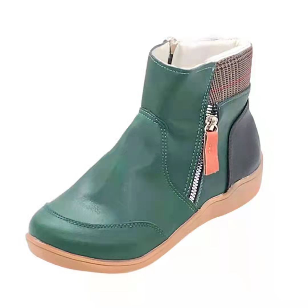 Damen Komfortable Stiefeletten mit modischem Reißverschluss und ergonomischer Sohle Amawinc