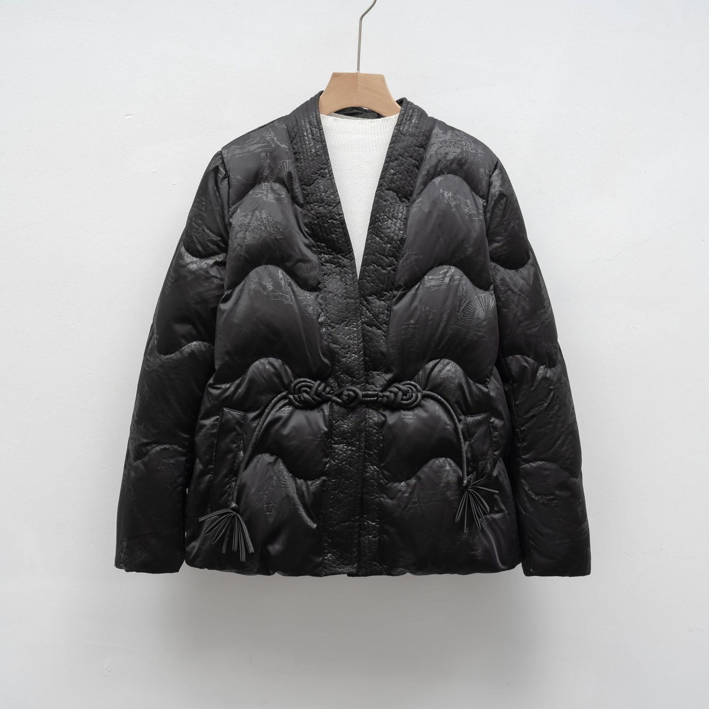 Damen Voluminöse Steppjacke mit Taillenzug und eleganter Struktur Amawinc