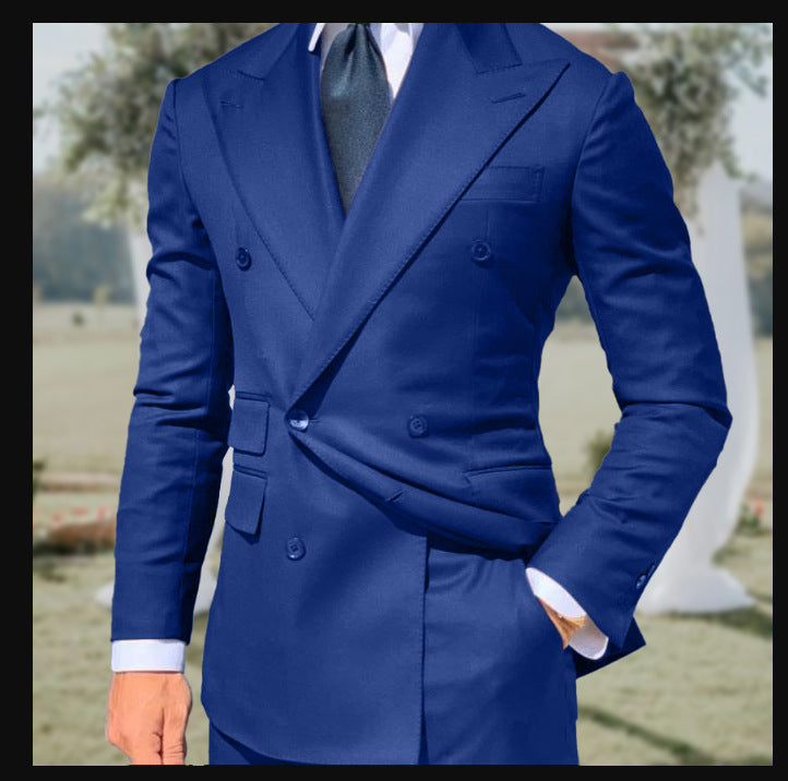 Nordic Flair Veste Blazer Homme Slim Fit Double Boutonnage En Laine Mélangée Avec Revers À Pointe Pour Tenue Formelle