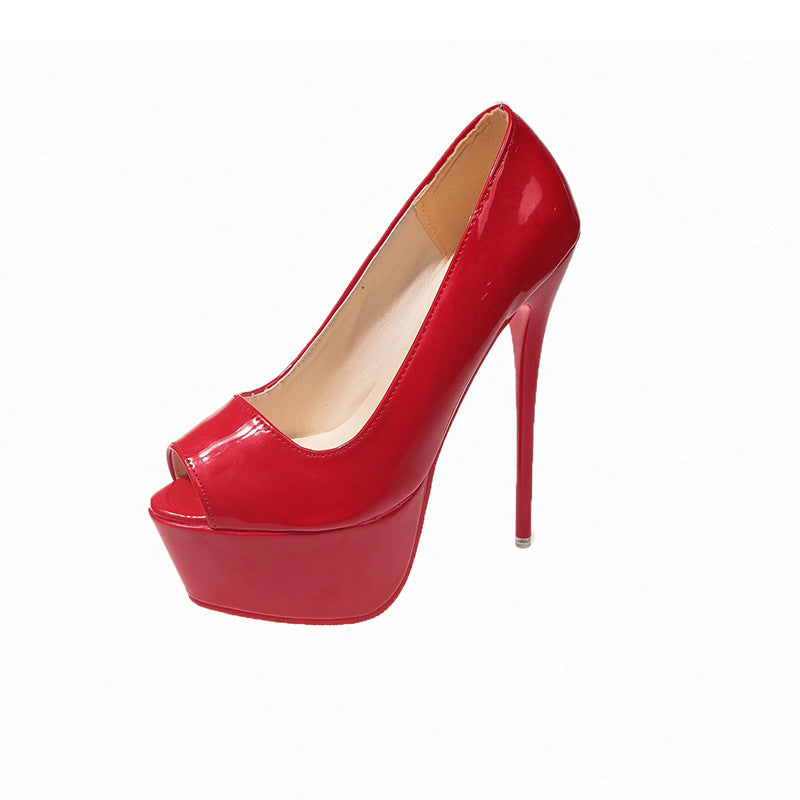 Damen Peeptoe High Heels mit Plattform und hohem Stiletto-Absatz Amawinc