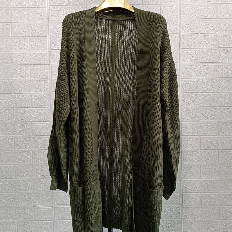 Damen Strickjacke mit offener Front und strukturiertem Design Amawinc