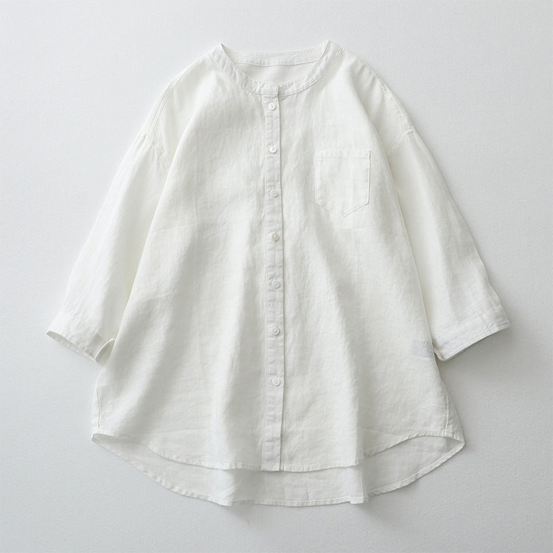 Chemise Femme Oversize Manches Trois Quarts Fibres Naturelles Design Minimaliste Nordisk Flair