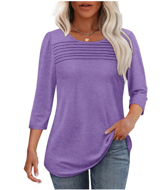 Damen Elegant geschnittenes Oberteil mit gerafften Details Amawinc