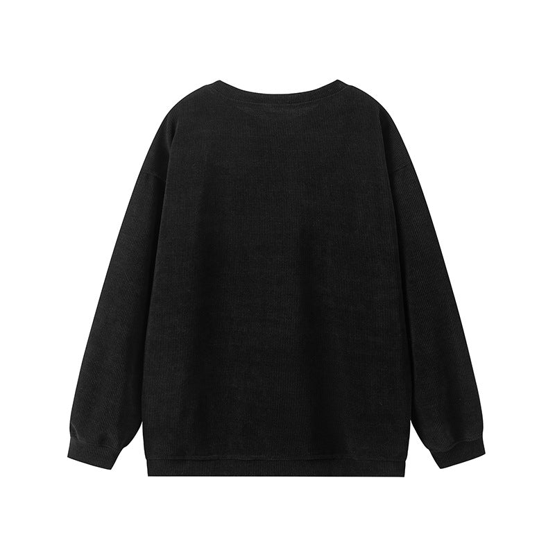Damen lässiger Sweatshirt mit feiner Rippstruktur und komfortablem Schnitt Amawinc