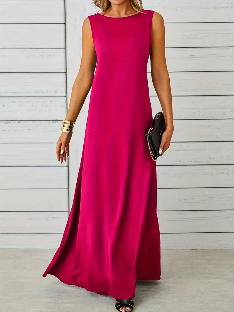 Robe Femme Sans Manches Coton Léger Coupe Décontractée Design Minimaliste Pour Été