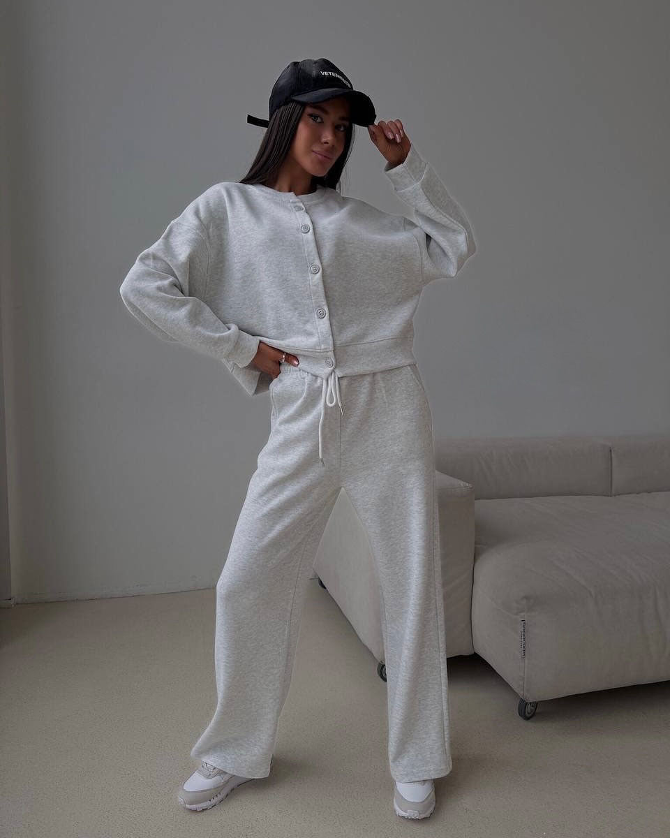 Damen lässiger Cardigan und Jogginghose Set Amawinc