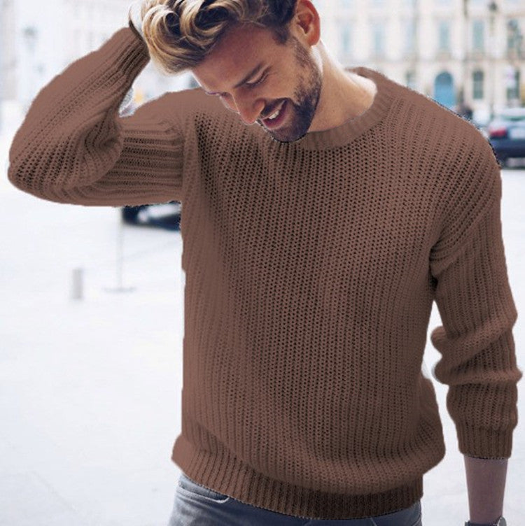 Pull Homme Maille Coton Mélangé Coupe Décontractée Col Rond Ourlet Et Poignets Côtes Nordisk-Flair