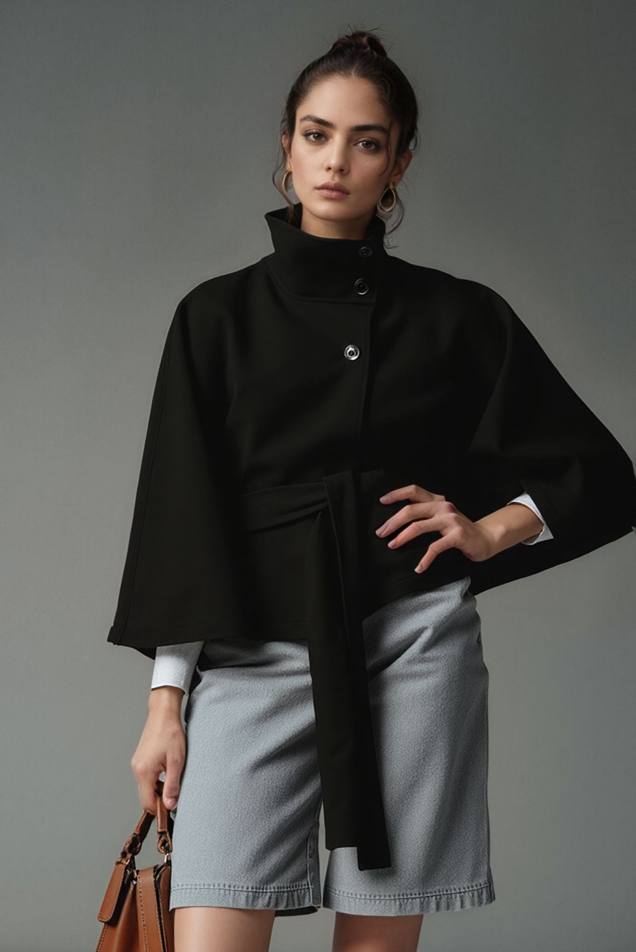 Damen modischer Kapuzenmantel Amawinc