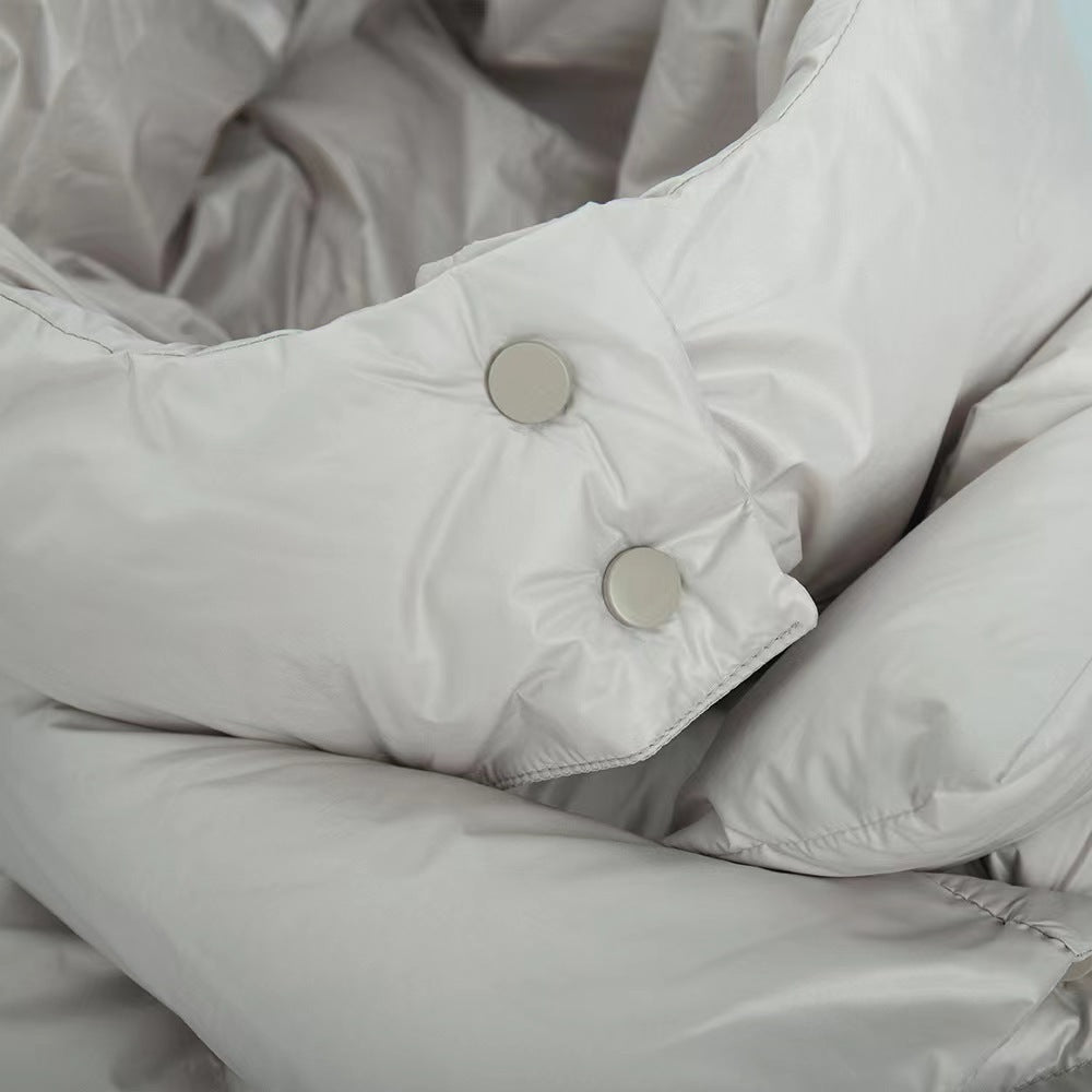 Damen oversized Daunenjacke mit hohem Kragen und voluminösen Ärmeln Amawinc