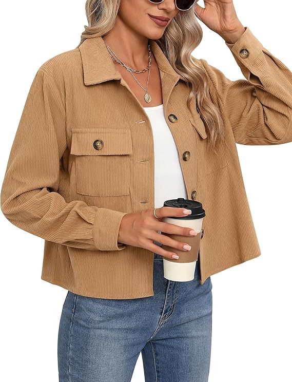 Damen lässige Overshirt-Jacke Amawinc