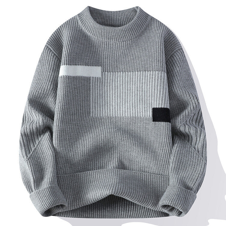 Damen moderner Strickpullover mit geometrischem Muster Amawinc