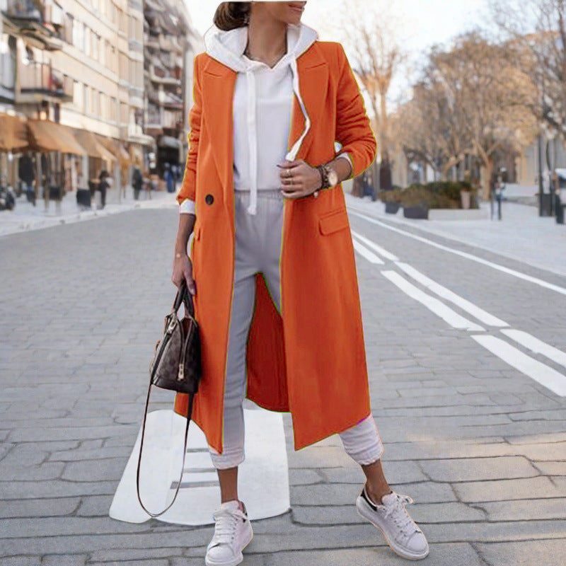 Damen eleganter trenchcoat mit Kapuze Amawinc