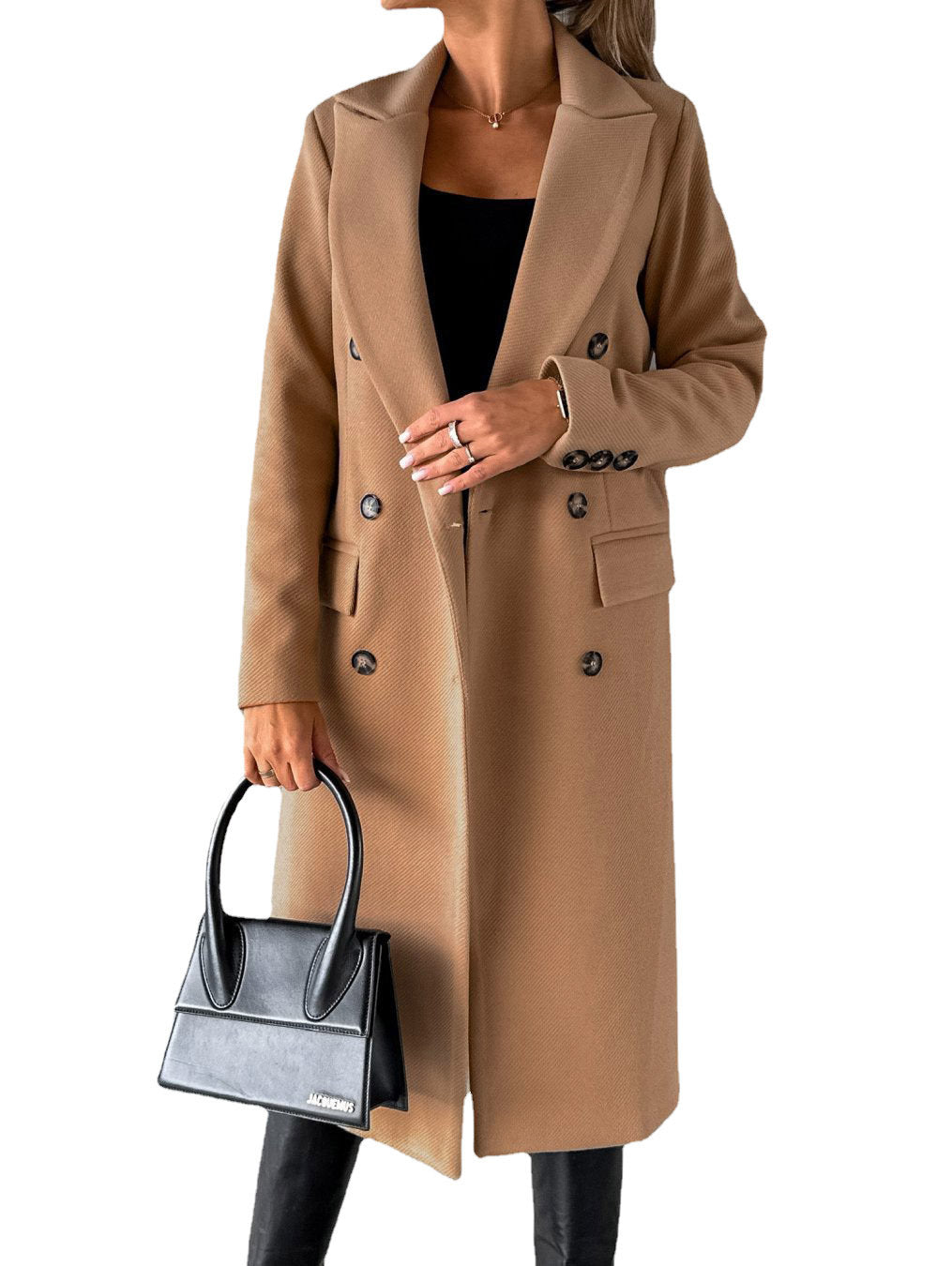 Damen Eleganter und zeitloser Trenchcoat mit doppelter Knopfleiste und praktischen Taschen Amawinc