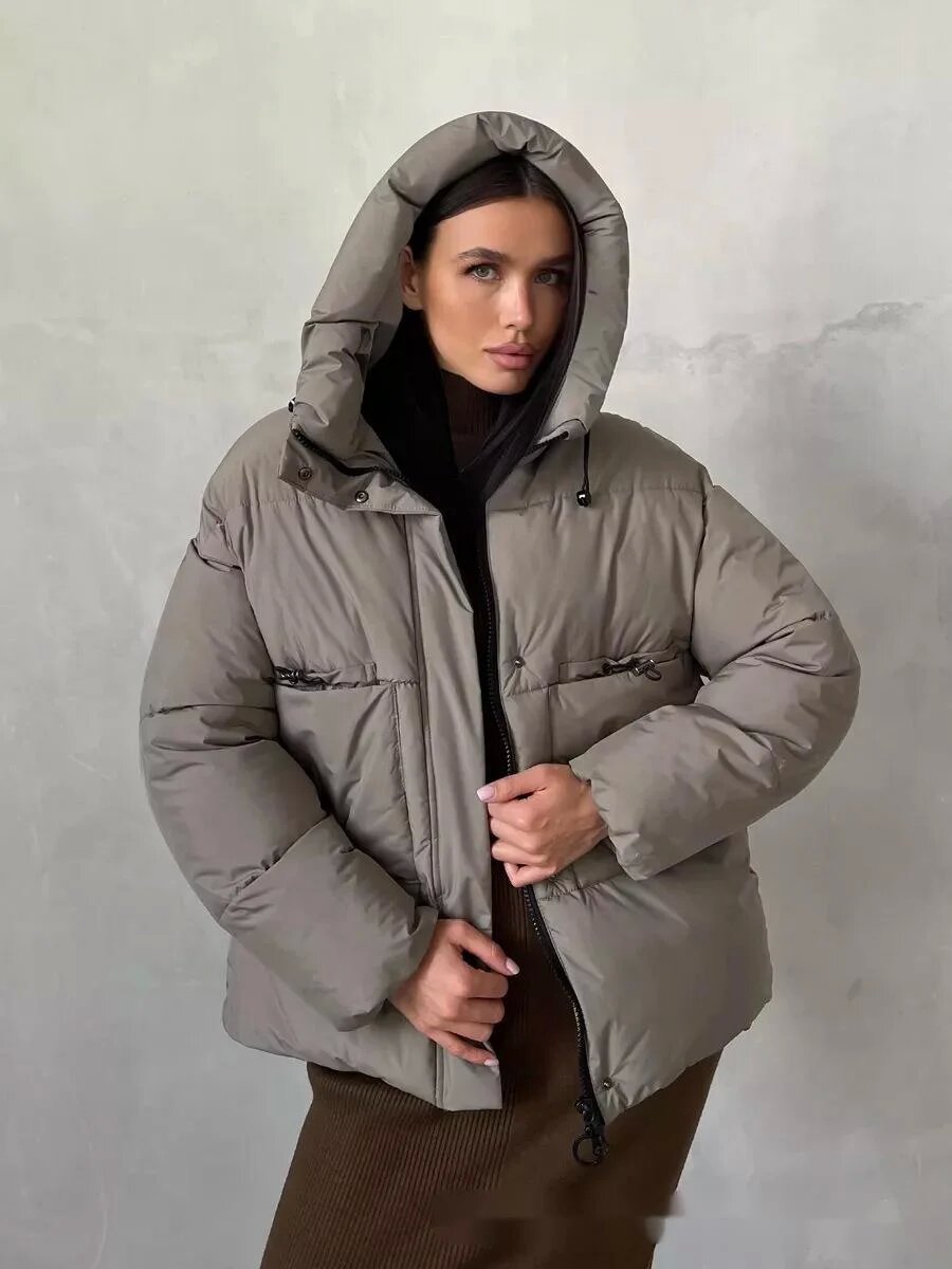 Damen Sportliche Winterjacke mit hohem Kragen und praktischen Taschen Amawinc
