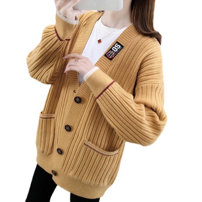 Damen Strickjacke mit strukturiertem Rippmuster und praktischen Taschen Amawinc