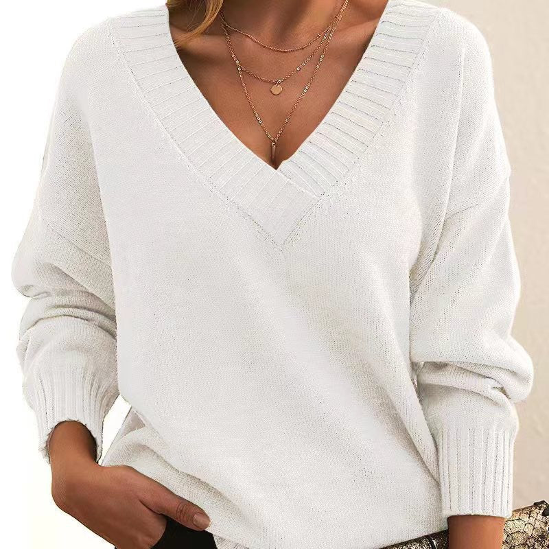 Avery Pull Encolure V Décontracté Tricot Doux Pour Automne Hiver Confort Quotidien Pour Femme