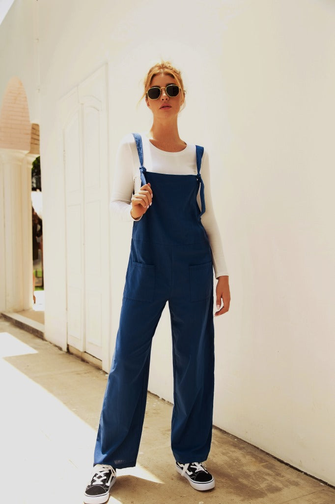 Damen Lässiger Overall mit breiten Beinen und praktischen Taschen Amawinc