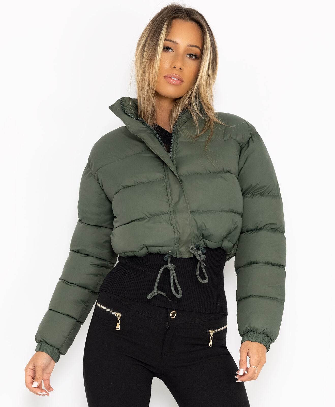 Damen trendige kurze Steppjacke Amawinc