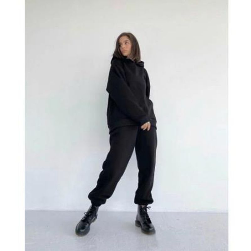 Damen lässiger Kapuzenpullover und Jogginghose Set Amawinc