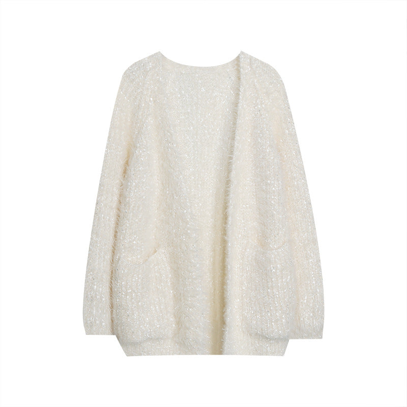 Damen glitzernde Strickjacke im modernen Casual-Look Amawinc