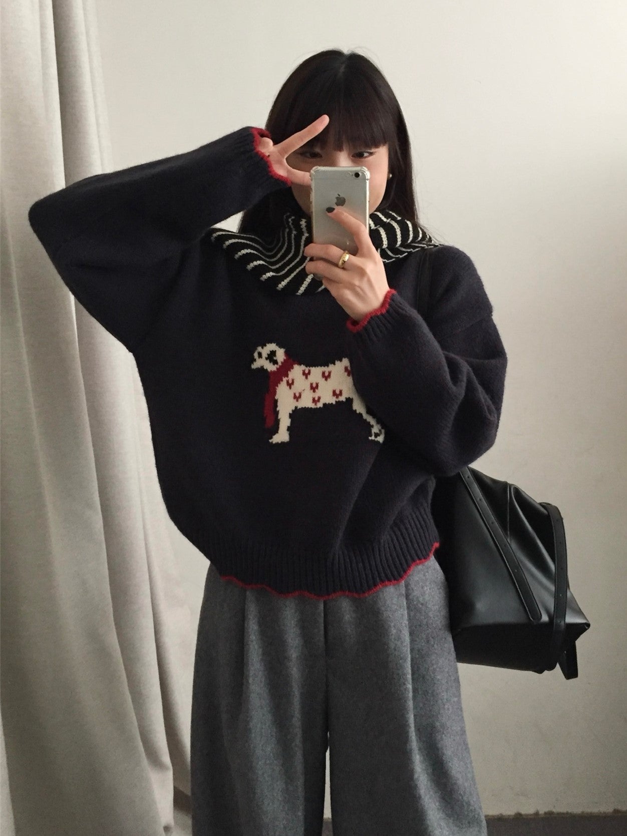 Damen kuscheliger Pullover mit Tiermotiv Amawinc