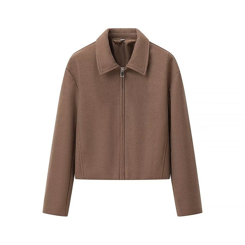 Damen modische Kurzjacke mit Stehkragen Amawinc