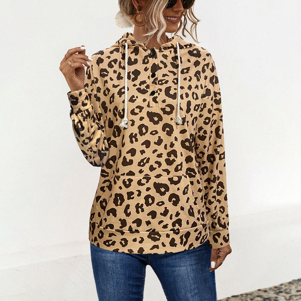 Damen Kapuzenpullover mit exklusivem Tiermuster und bequemer Passform Amawinc