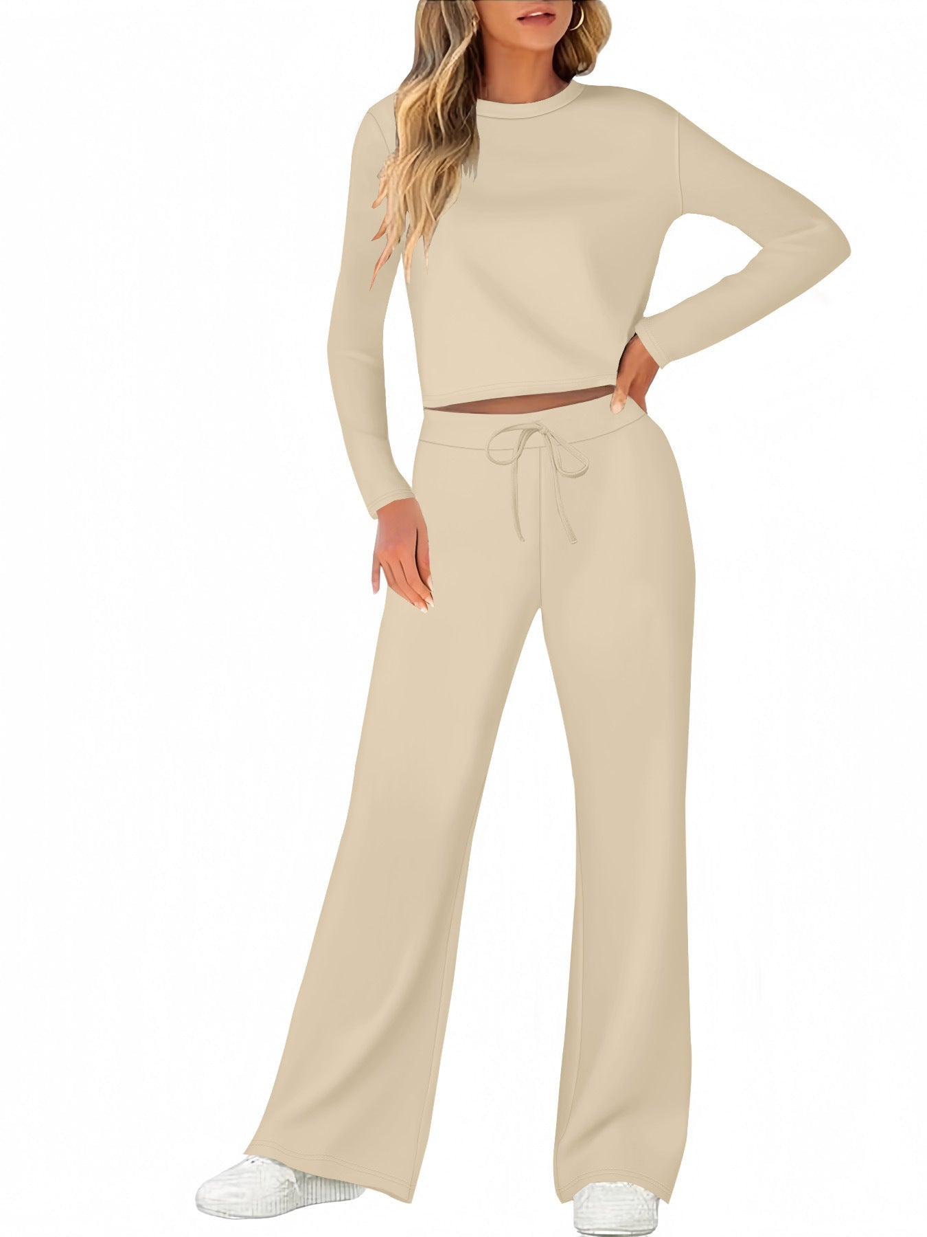 Damen Bequemes Lounge-Set mit weitem Schnitt und langem Arm Amawinc